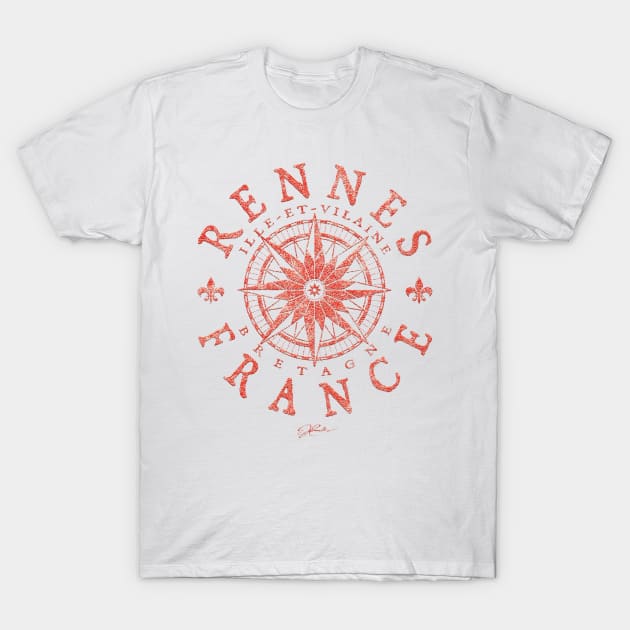 Rennes, Brittany, France, Compass T-Shirt by jcombs